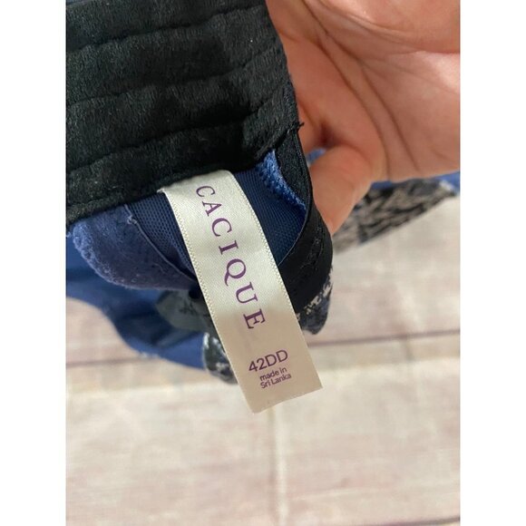 Cacique Women's Plunge Geometric Printed Bra - 42DD - Picture 9 of 11